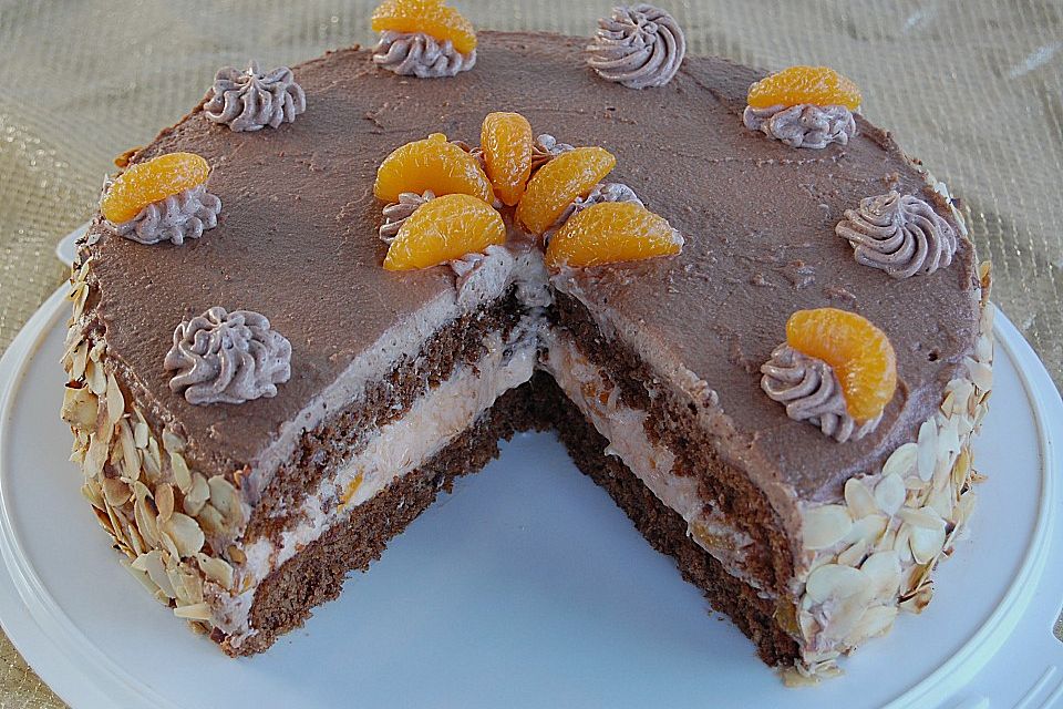 Nougat - Orangencreme - Torte