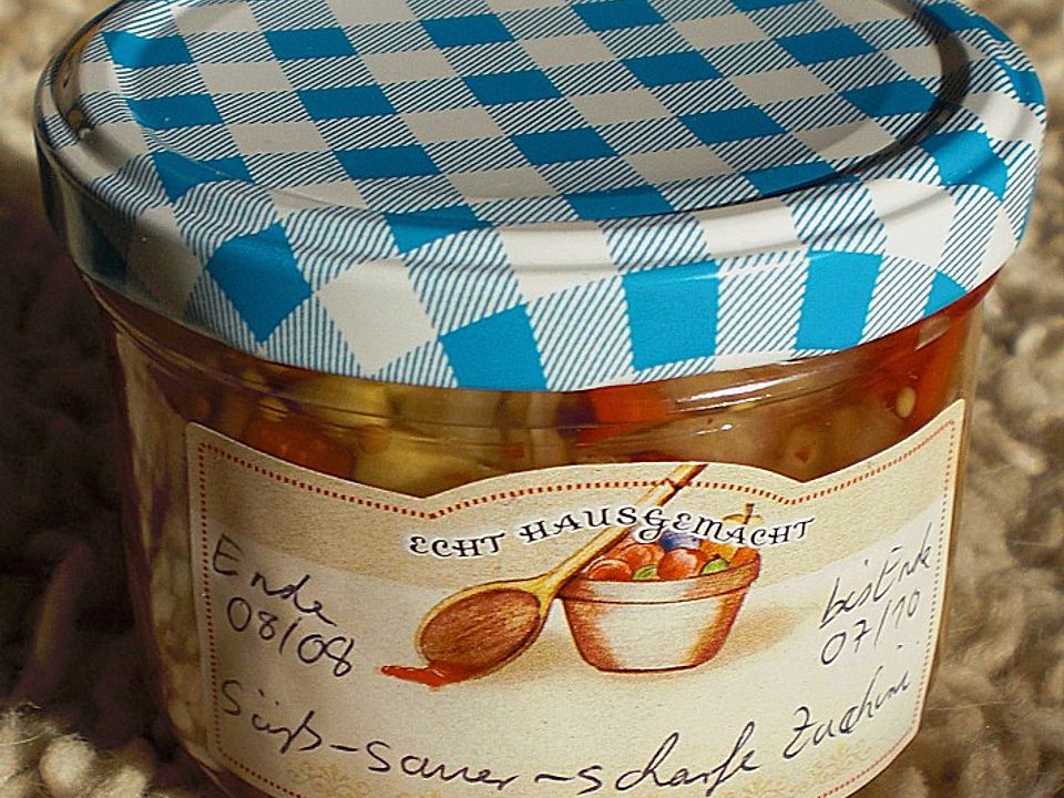 Süß - sauer - scharf eingekochte Zucchini von petraehm | Chefkoch