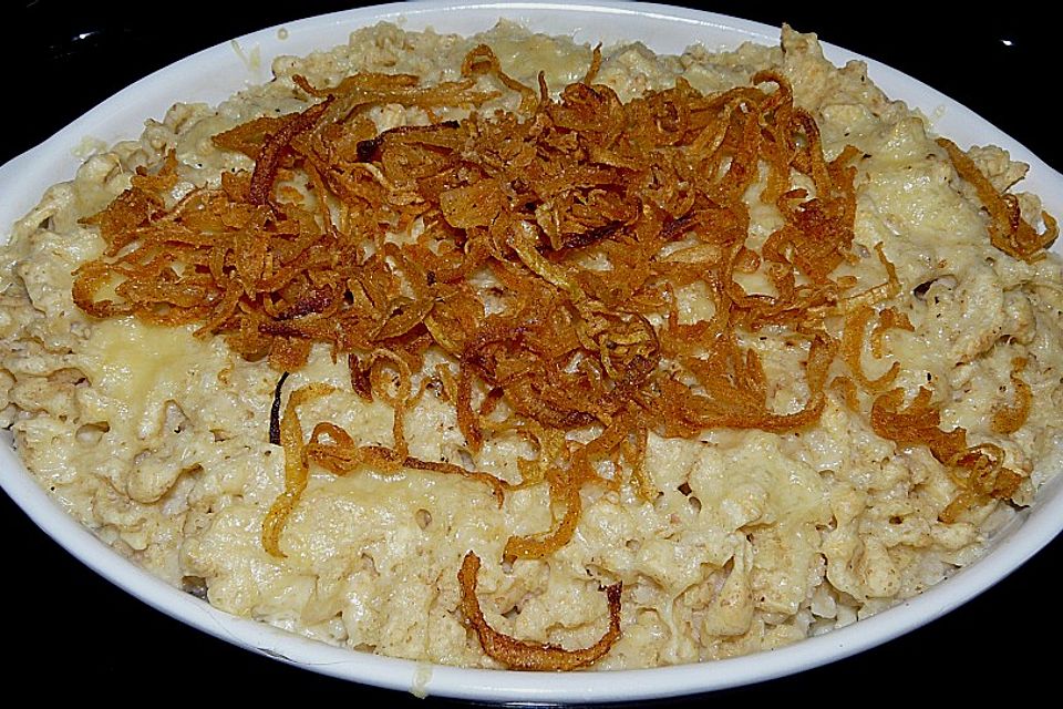 Käsespätzle mit Röstzwiebeln