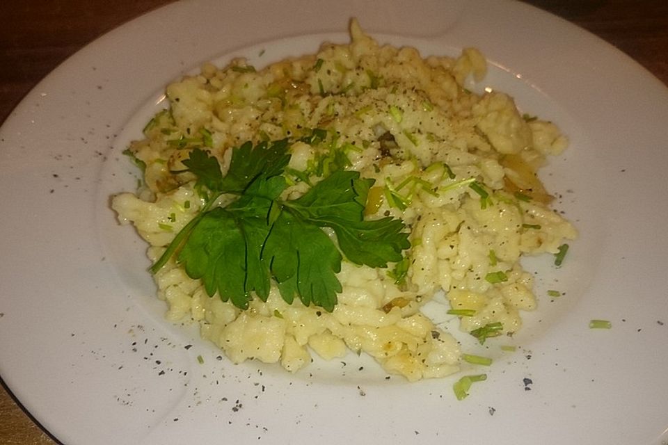 Käsespätzle mit Röstzwiebeln