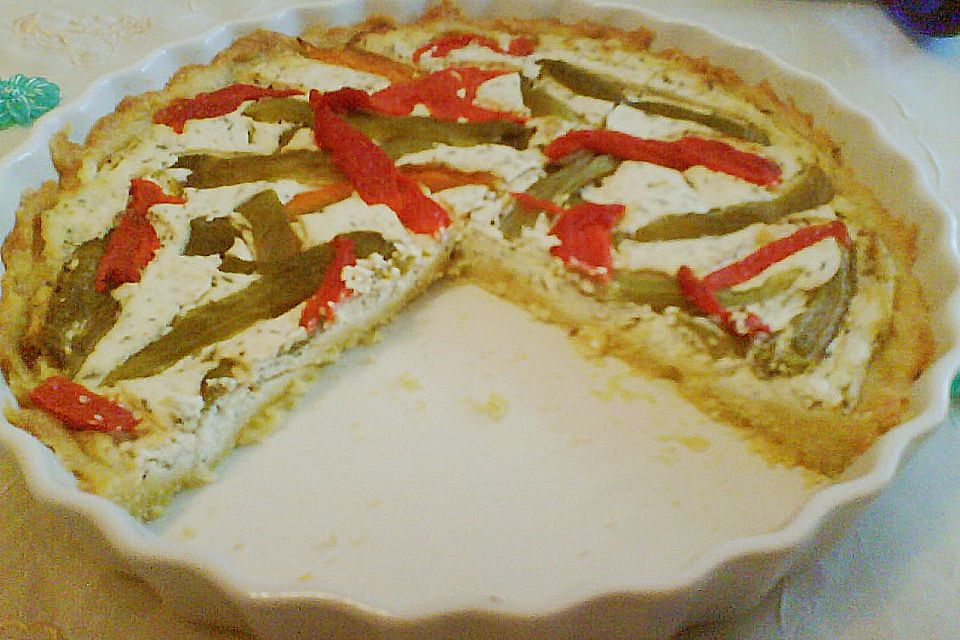 Paprika - Ziegenfrischkäse - Tarte