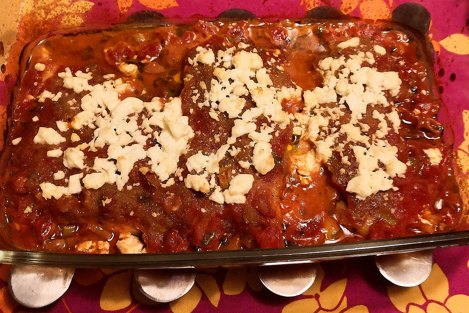 Griechischer Tomaten - Fisch - Auflauf