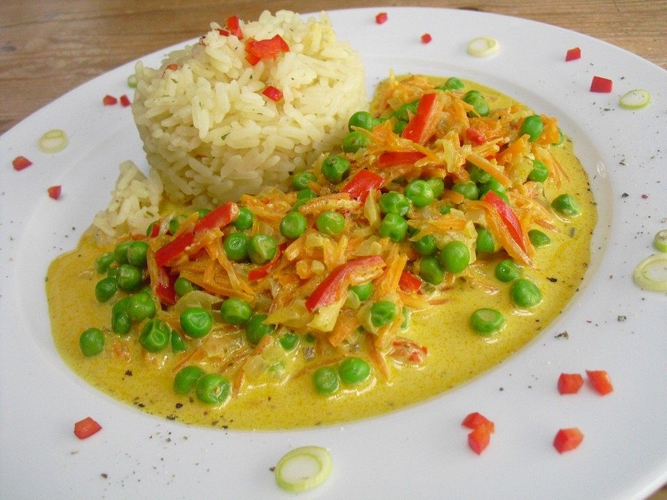 Reis-Gemüse-Pfanne mit Frischkäse