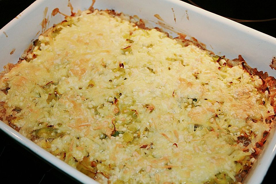 Grünkernauflauf mit Lauch Grünkernauflauf mit Lauch
