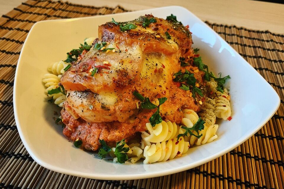 Hähnchenbrustfilet überbacken mit Tomate - Mozzarella