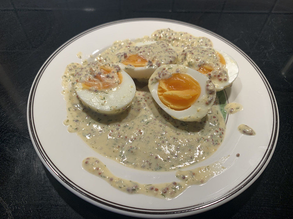 Eier in körniger Senfsoße von blulichblau| Chefkoch