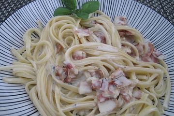 Spaghetti mit Speck und Gorgonzola
