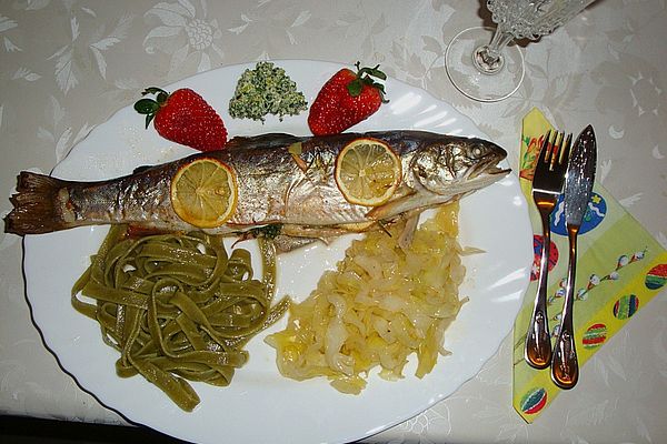 Köstlicher Saibling aus dem Ofen