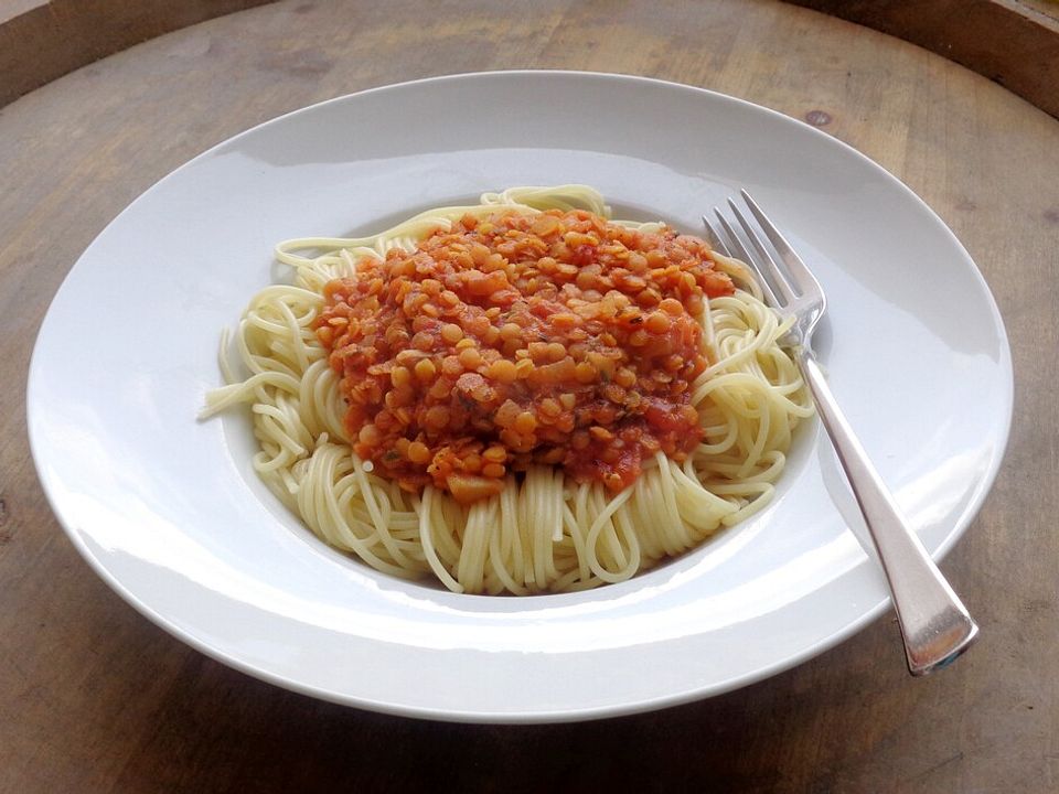 Spaghetti mit Tomaten-Linsen-Sauce von Zwetschgennudel| Chefkoch