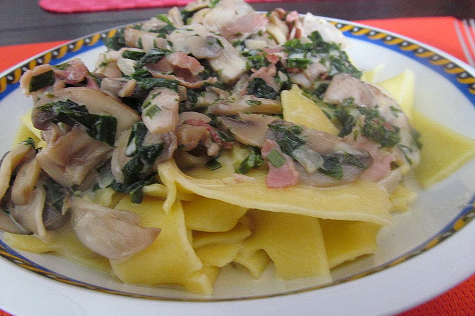 Papardelle mit Funghi-Bärlauch