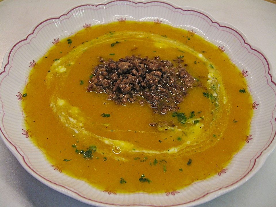 Orangen-Möhren-Suppe mit Hack von siaba| Chefkoch