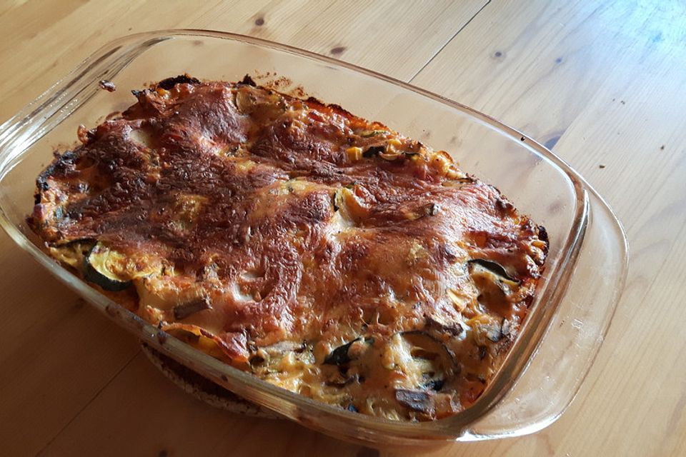 Zucchini-Lasagne ohne Fleisch