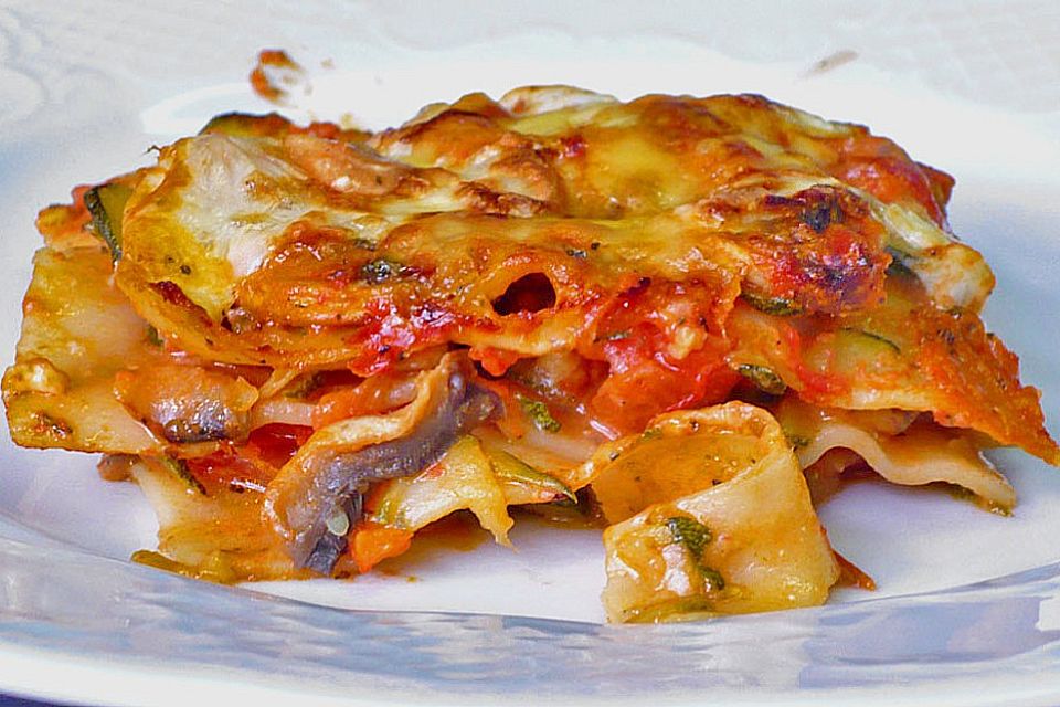 Zucchini-Lasagne ohne Fleisch