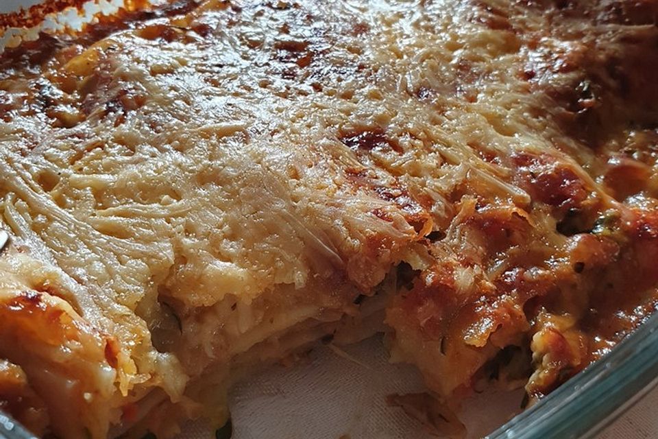 Zucchini-Lasagne ohne Fleisch