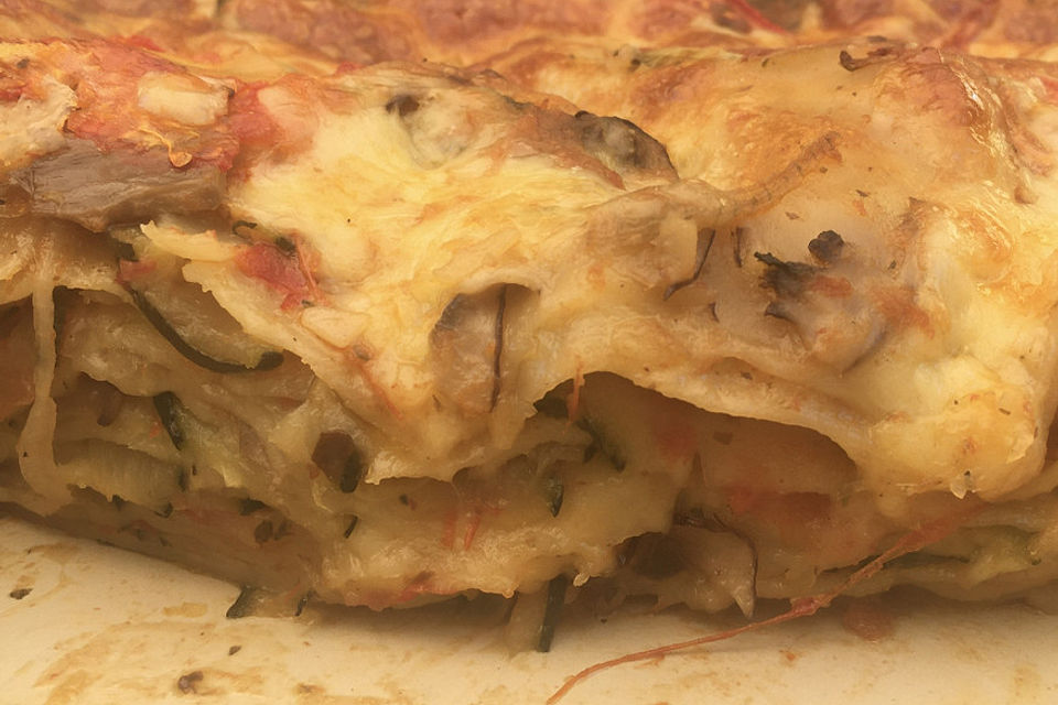 Zucchini-Lasagne ohne Fleisch