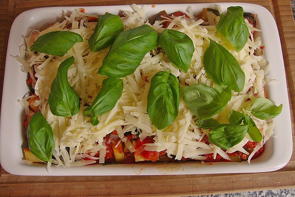 Zucchini-Lasagne ohne Fleisch