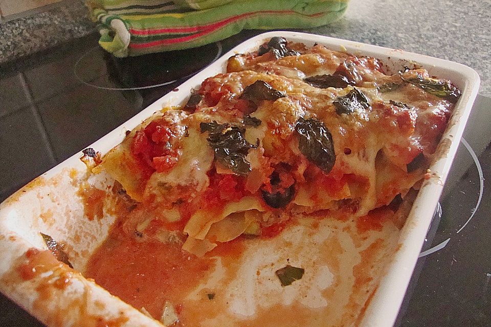 Zucchini-Lasagne ohne Fleisch