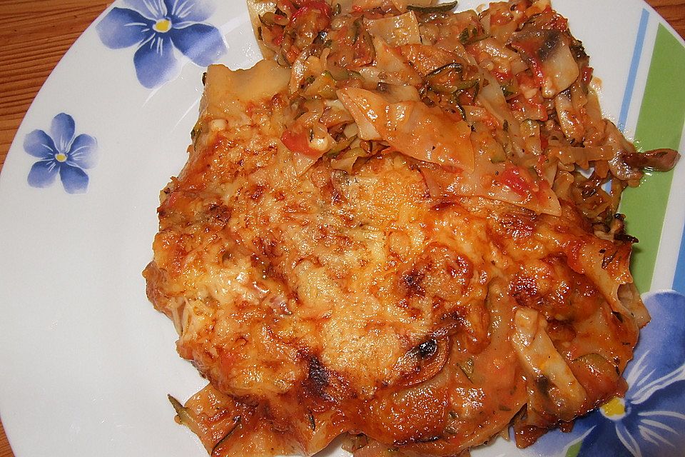 Zucchini-Lasagne ohne Fleisch