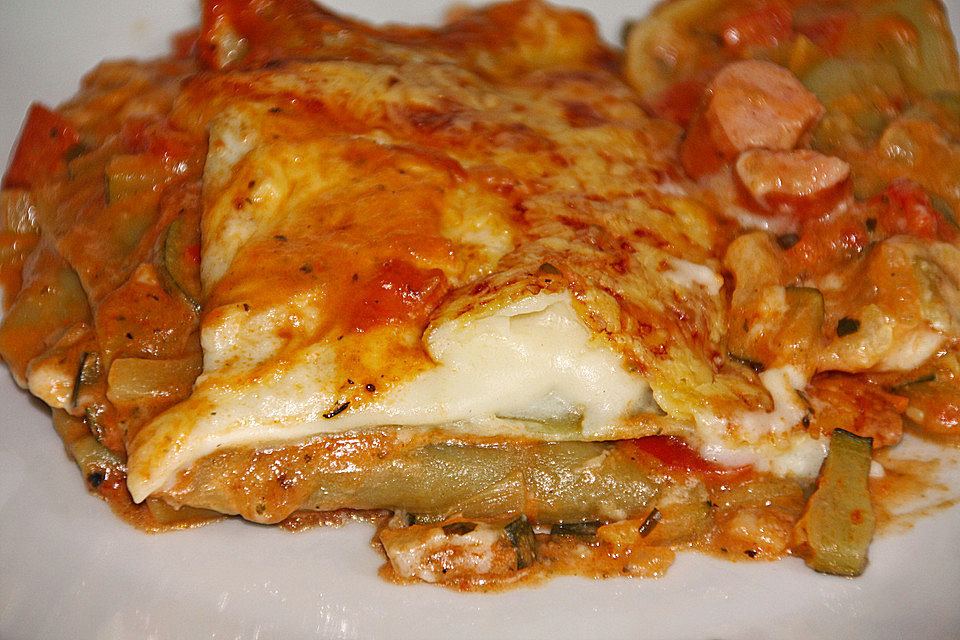 Zucchini-Lasagne ohne Fleisch