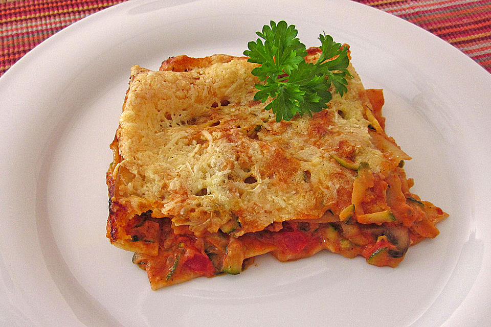 Zucchini-Lasagne ohne Fleisch