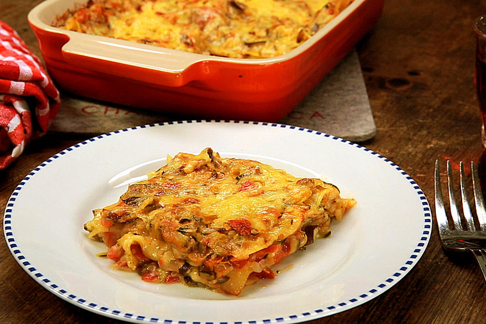 Zucchini-Lasagne ohne Fleisch