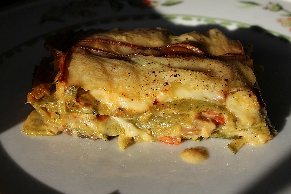 Zucchini-Lasagne ohne Fleisch