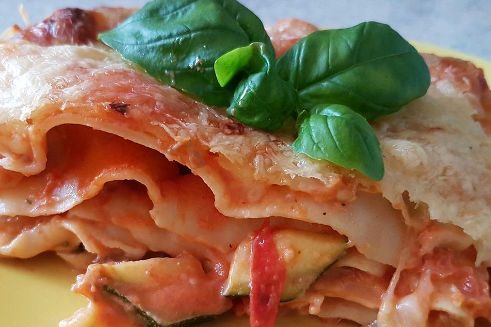 Zucchini-Lasagne ohne Fleisch