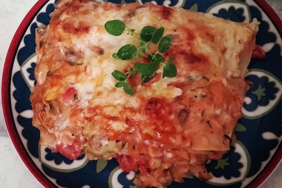 Zucchini-Lasagne ohne Fleisch