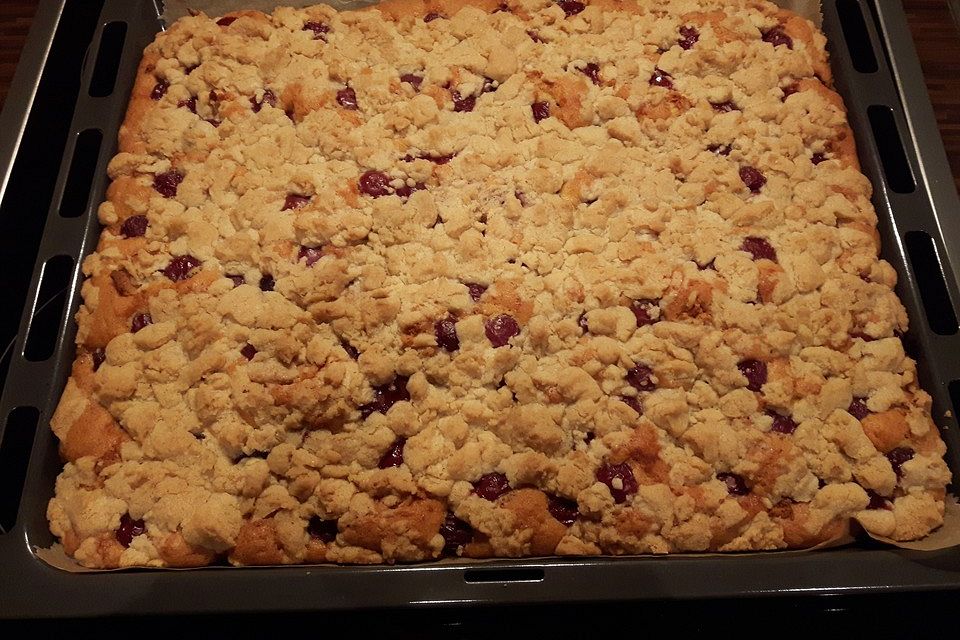 Streuselkuchen mit fruchtiger Füllung