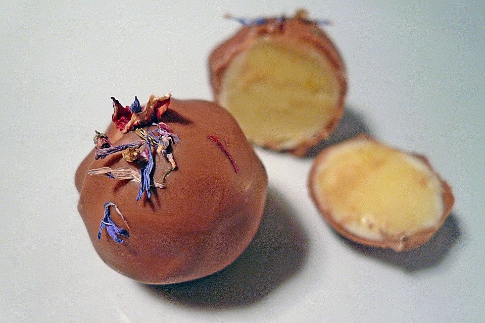 Orangentrüffel mit Lavendel Orangentrüffel mit Lavendel