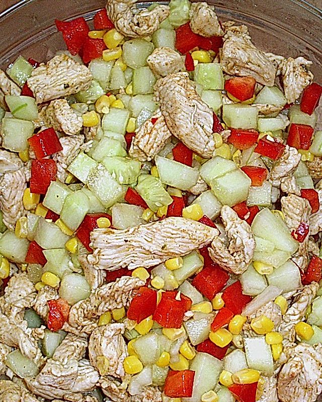 Puten - Gurken - Salat mit Honigmelone