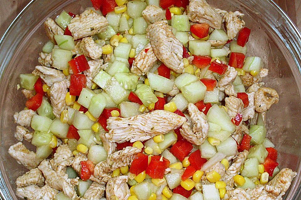 Puten - Gurken - Salat mit Honigmelone