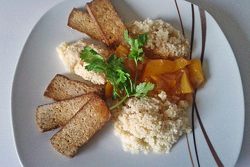 Gebratener Rauchertofu Mit Paprikagemuse Und Hirse Von Happycook1 Chefkoch