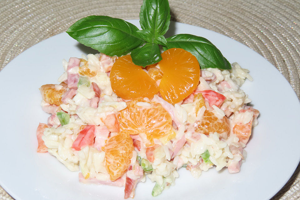 Reissalat mit Mandarinen