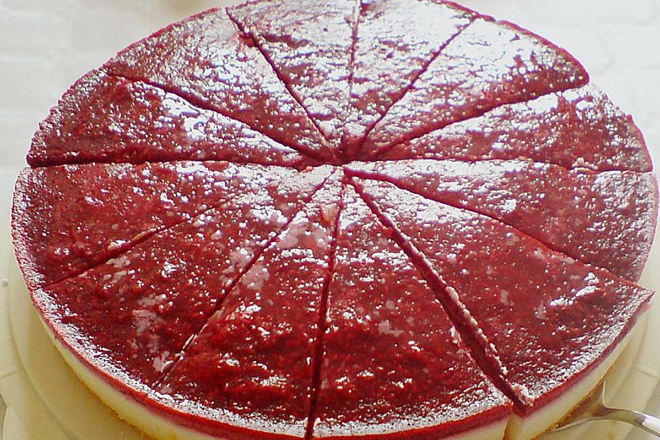 Leichte Pfirsich - Melba - Himbeer -Torte