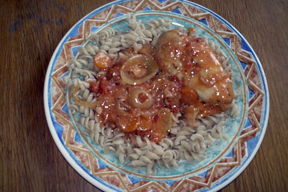 Hähnchenbrust in Tomaten - Orangen - Sauce