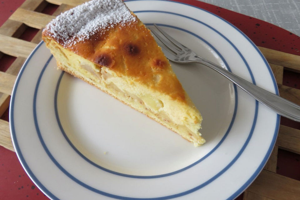 Apfel - Käsekuchen mit Mürbeteig