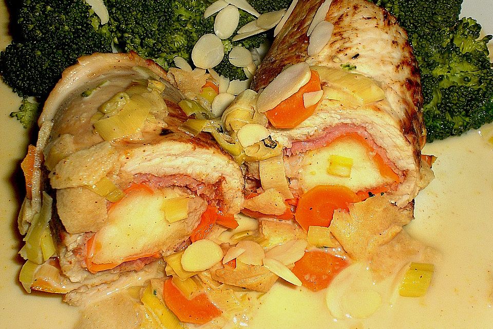 Apfel - Puten - Roulade in Currysauce