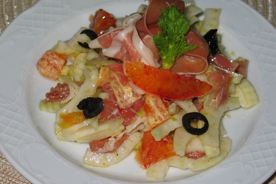 Fenchelsalat mit Schinken