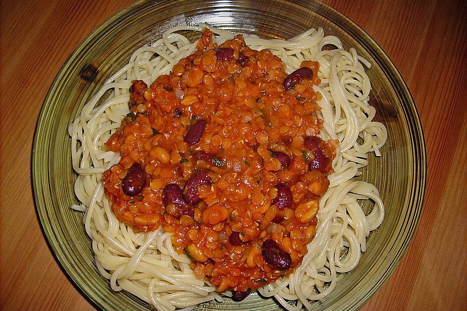 Linsen - Chili - Sauce für Pasta