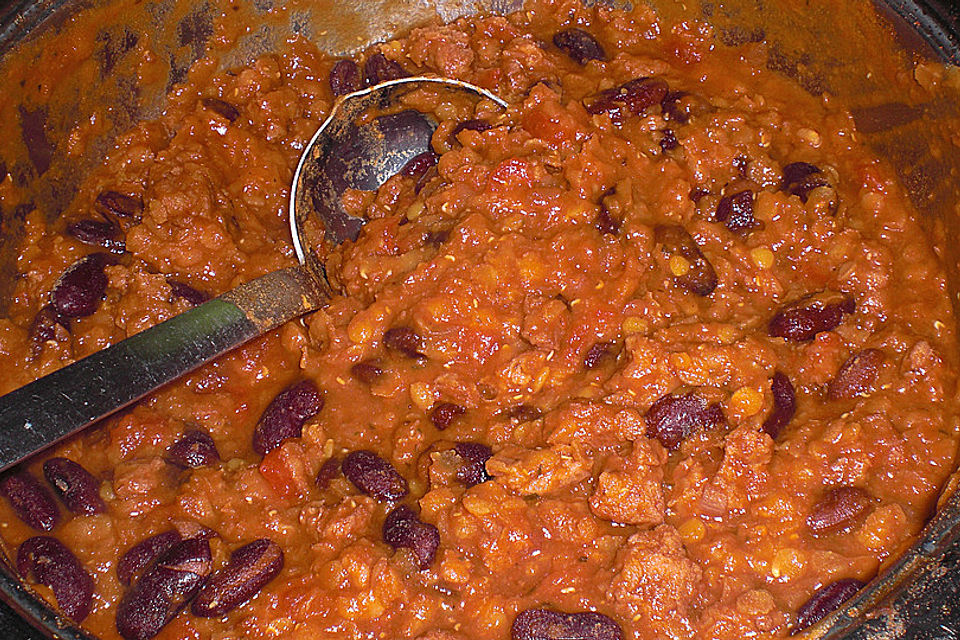 Linsen - Chili - Sauce für Pasta