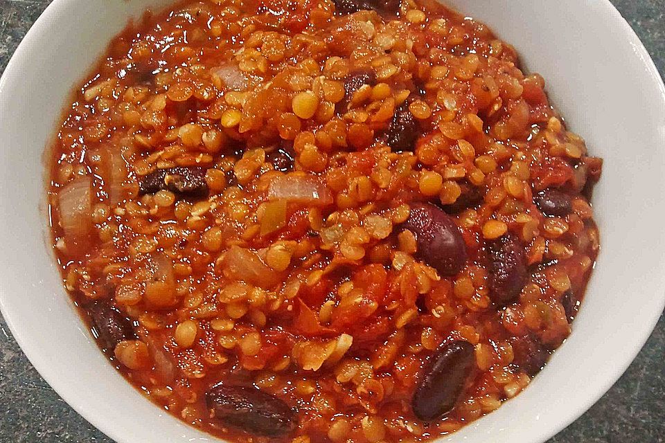 Linsen - Chili - Sauce für Pasta