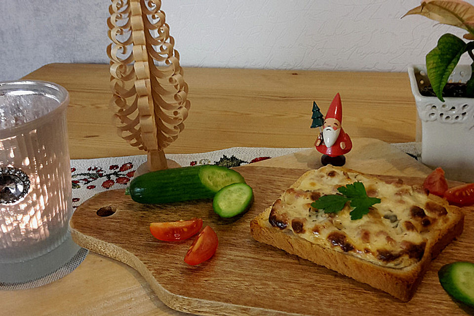 Brotaufstrich mit Schinken (überbacken)