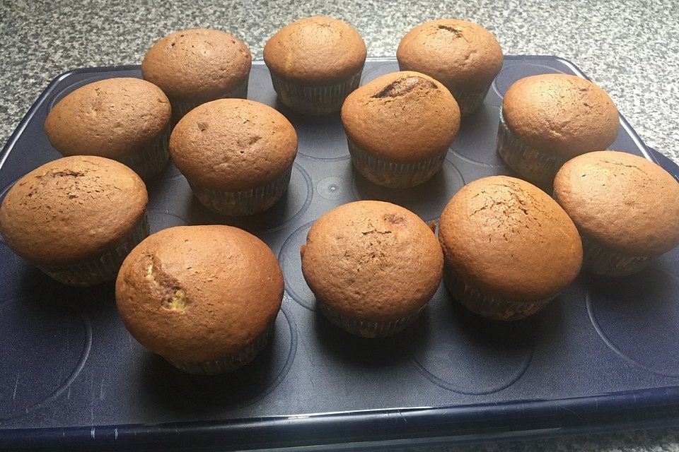 Muffins mit Nutellafüllung und Schokodeckel