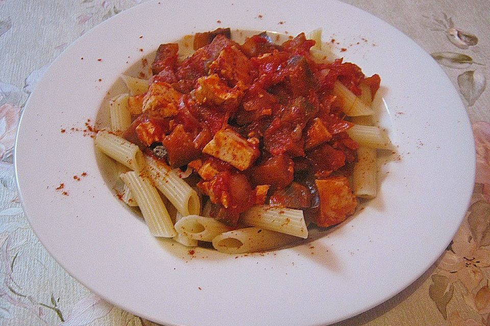 Auberginen - Tofu - Pfanne