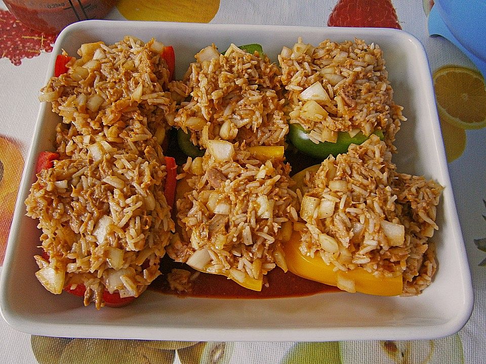 Gefüllte Paprika Mit Thunfisch Low Carb