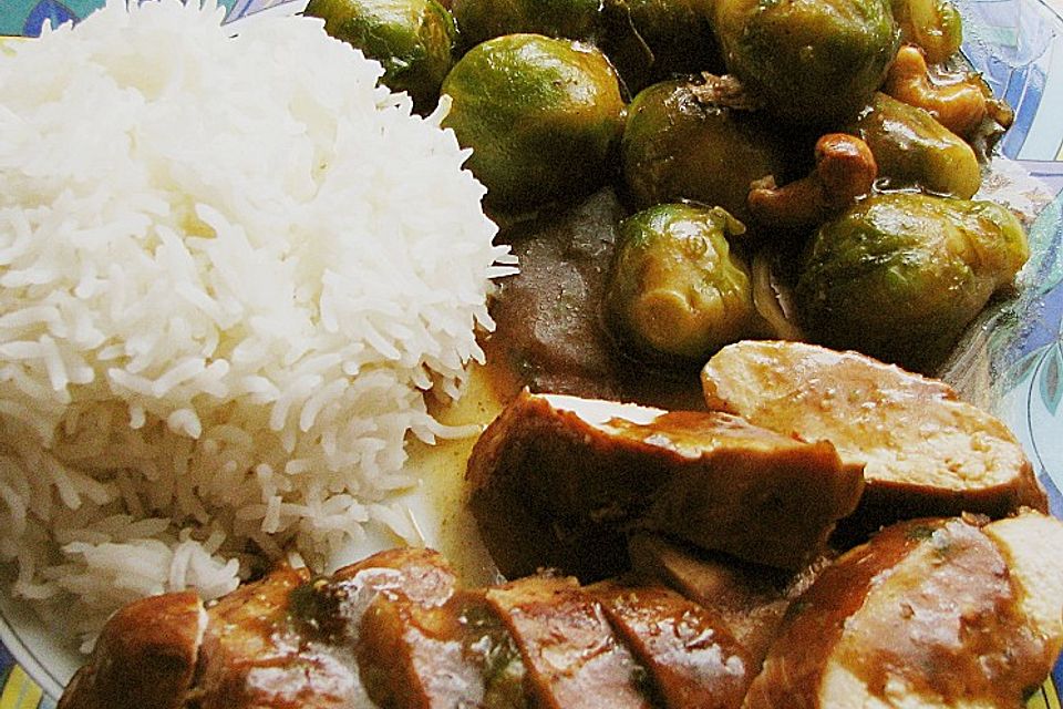 Hähnchen - Teriyaki mit Brat - Rosenkohl