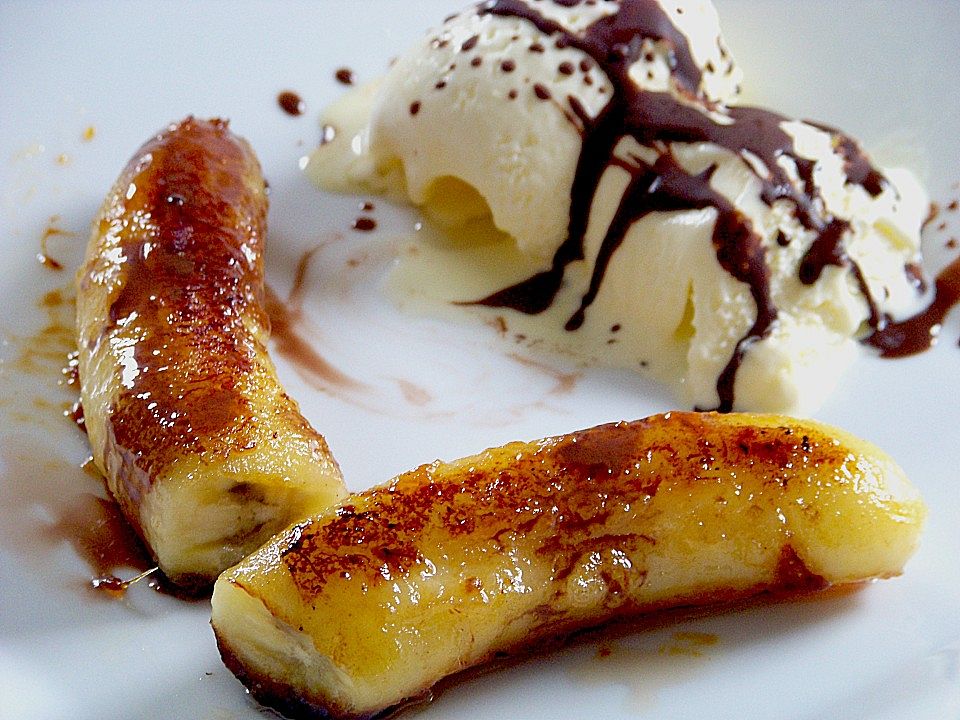 Gebackene Bananen mit Honigcreme und Vanilleeis von Sarah83| Chefkoch