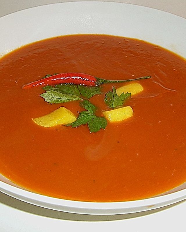 Tomaten - Mango - Suppe