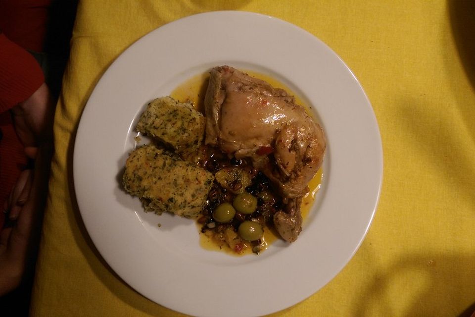 Orangenhuhn mit Marsala